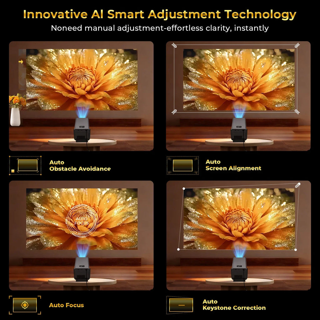 Proyector en mesa con ajuste automático: auto focus y corrección trapezoidal
