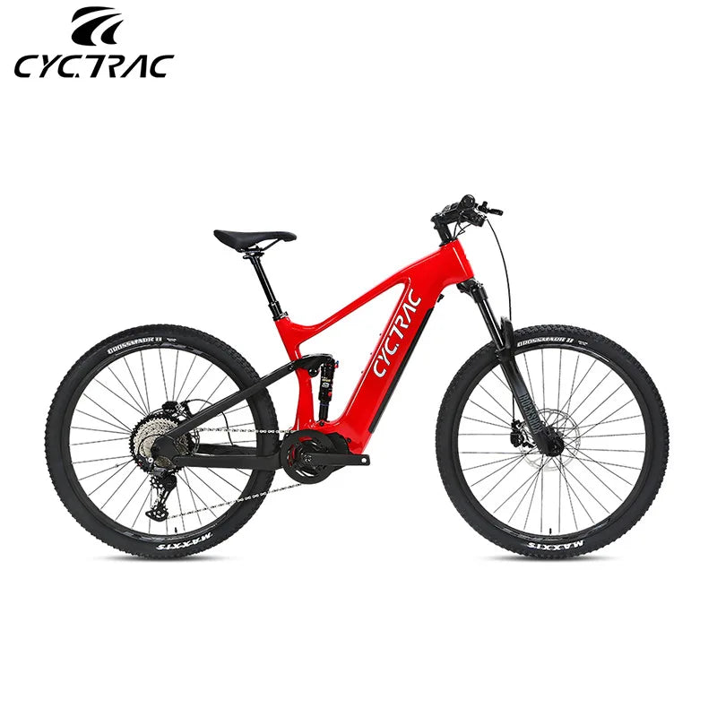 Bicicleta de montaña eléctrica todoterreno de alta potencia, 48V 500W, motor central de 12 velocidades, batería de litio integrada de 15AH 720Wh, cuadro de fibra de carbono