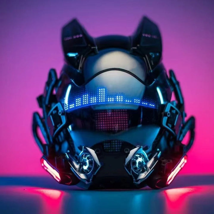 Máscara Cyber punk LED peinado trenza Halloween Navidad juego de rol casco fiesta regalo para adultos ﻿