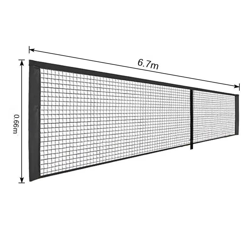 Red de bádminton portátil de 6,7 m x 0,66 m, red deportiva de malla de nailon duradera para entrenamiento de tenis y pickleball en interiores y exteriores