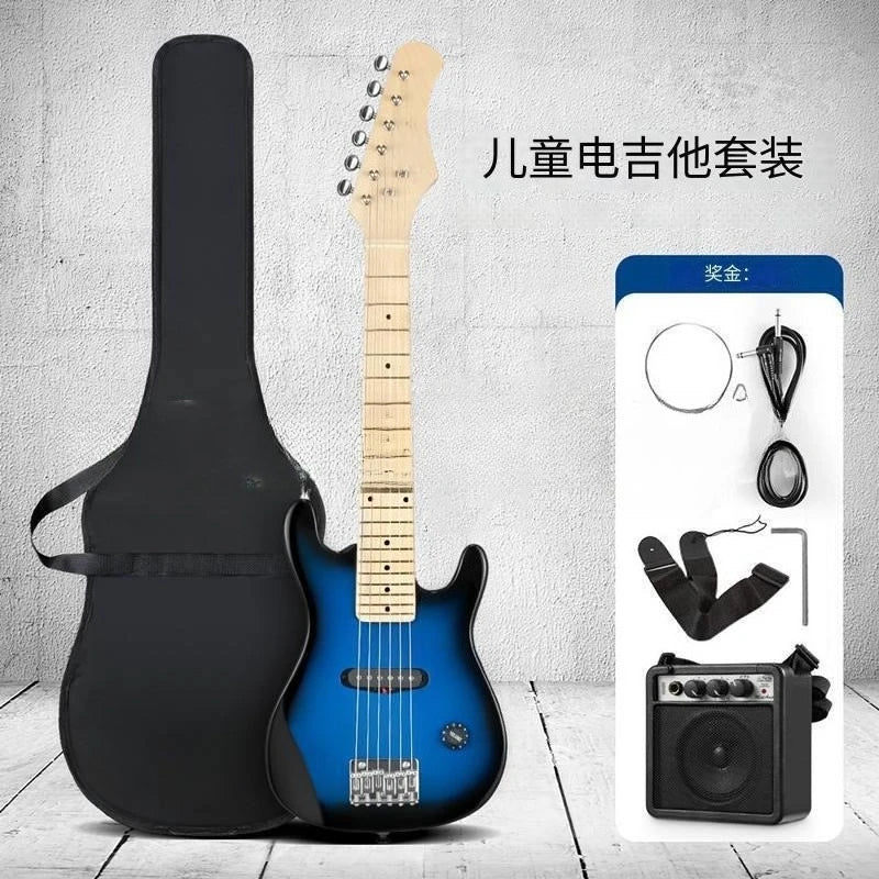 Guitarra Eléctrica de 30 Pulgadas con Mini Altavoz de 5 Vatios para Niños y Niñas, Principiantes, con Correa de Mochila y Set de Accesorios