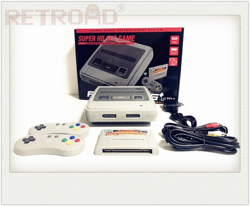 RETROAD SFC52HD Super Retro Hardware consola de juegos Play SFC/SNES cartucho de juego dos controladores gratis 350 juegos tarjeta tamaño Original