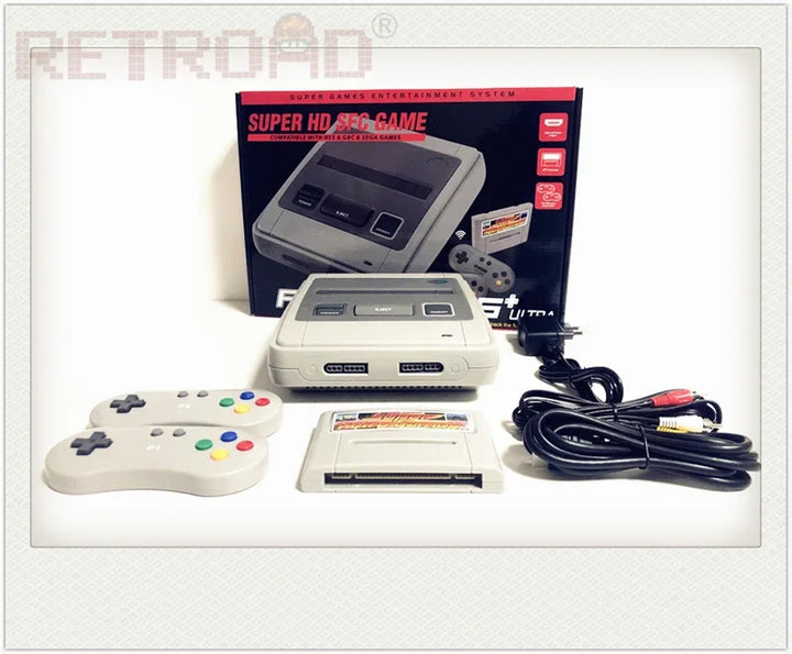RETROAD SFC52HD Super Retro Hardware consola de juegos Play SFC/SNES cartucho de juego dos controladores gratis 350 juegos tarjeta tamaño Original