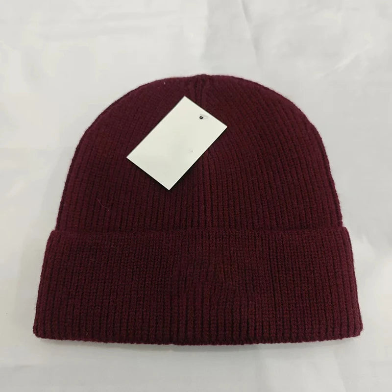 Gorro de punto con letras bordadas para otoño e invierno, moderno y versátil, gorro de lana cálido.