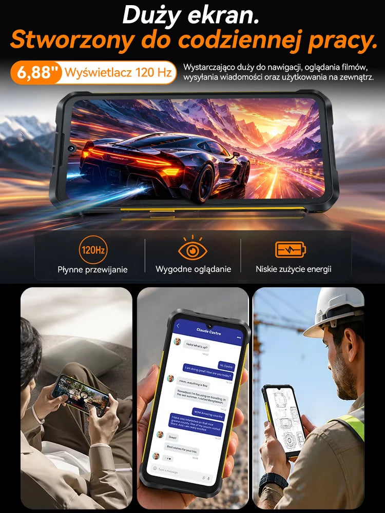 [Shipping From France] Cubot KingKong ES 5 Rugged Smartphone Android 16 Up to 12GB RAM(6+6) 128GB ROM/ 24GB RAM(12+12) 256GB ROM 6.88-Inch 120Hz Screen 7000mAh Battery NFC Face Recognition Fingerprint Recognition IP69K 64MP+1