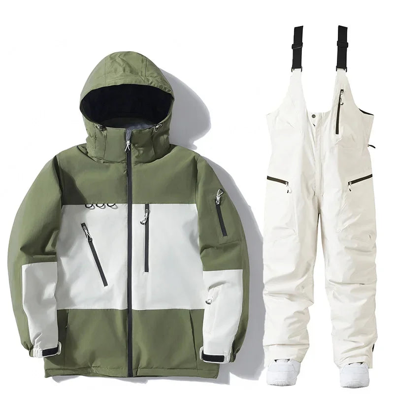 Traje de esquí térmico para hombre y mujer, temporada de nieve 24-25, pantalones impermeables para snowboard y esquí.