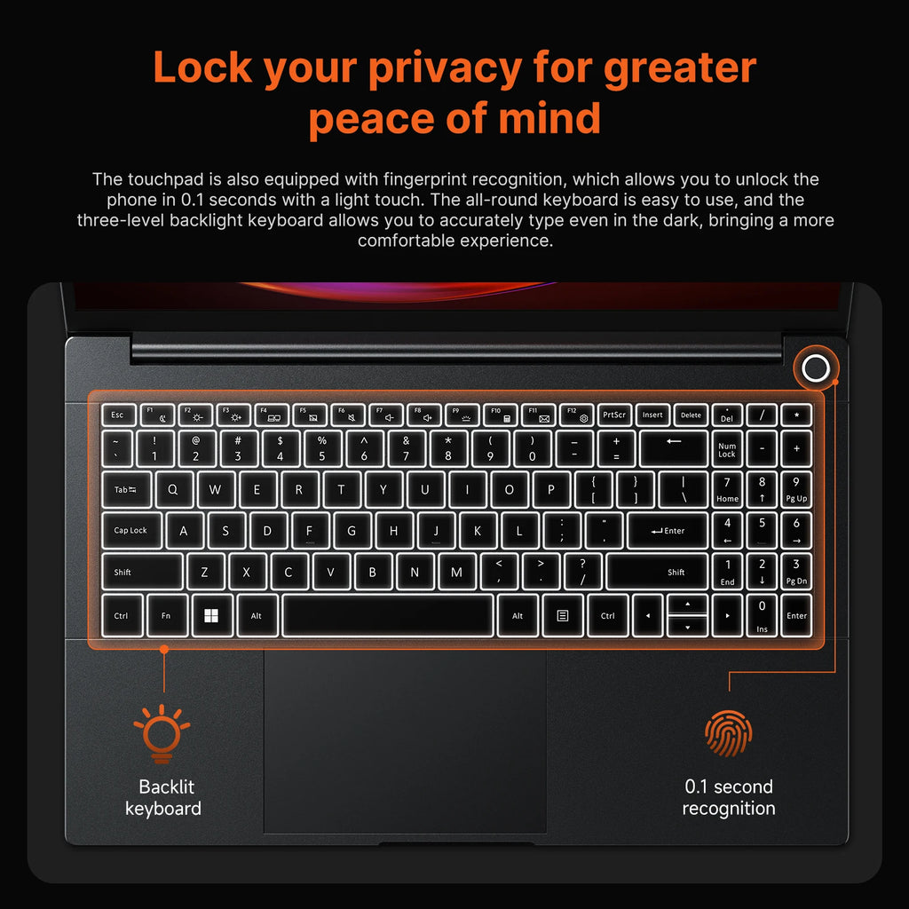 SUXI R9-5950H Laptop 15.6 inch 90Hz Display 32GB RAM 512GB SSD 4.3GHz Fingerprint Unlock Windows 11 Notebook Computer