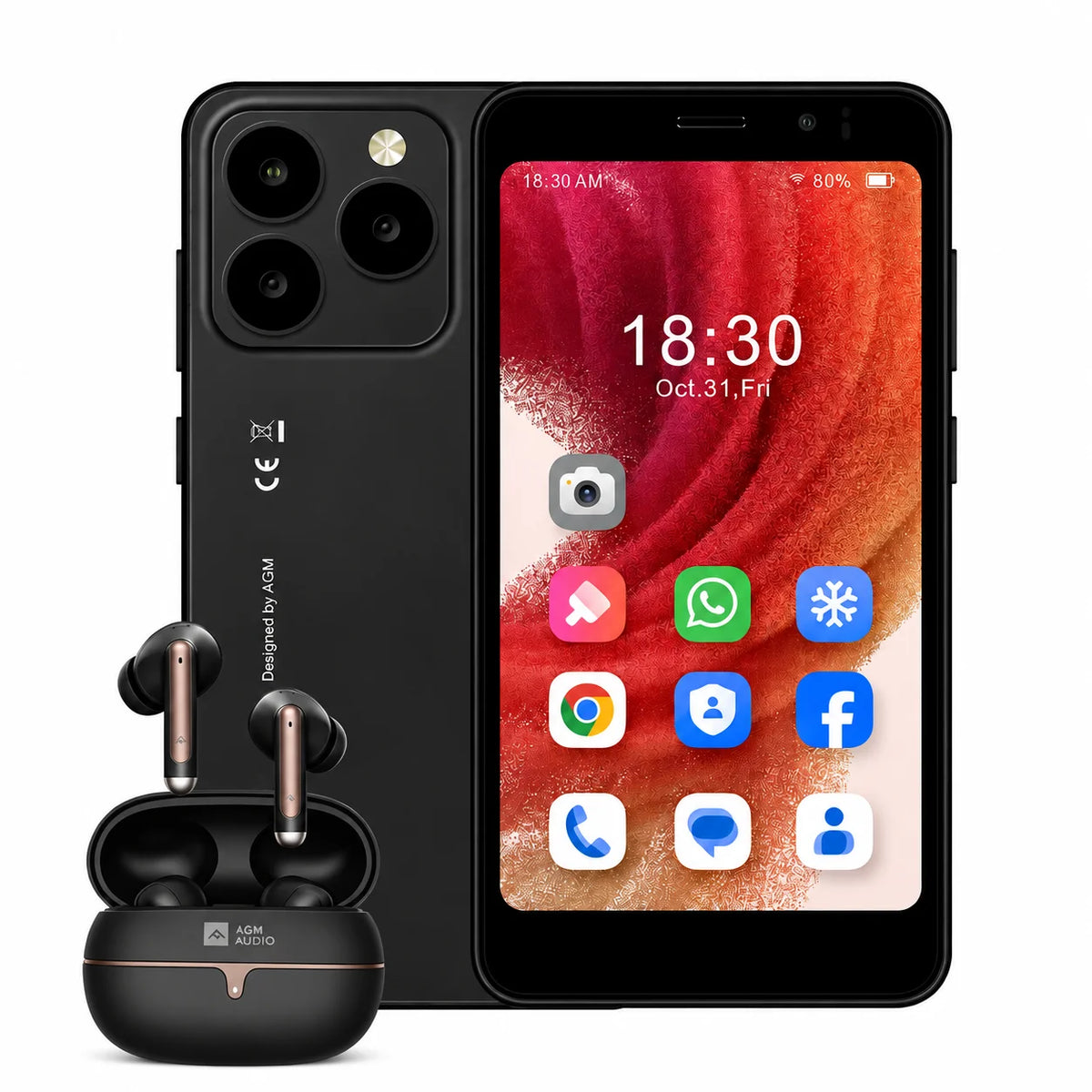 Smartphone AGM N2 Mini, tamaño compacto, pantalla de 4,96 pulgadas, 3 GB de RAM, 32 GB de almacenamiento, batería extraíble de 3000 mAh, sistema Android 16 GO, teléfono ligero