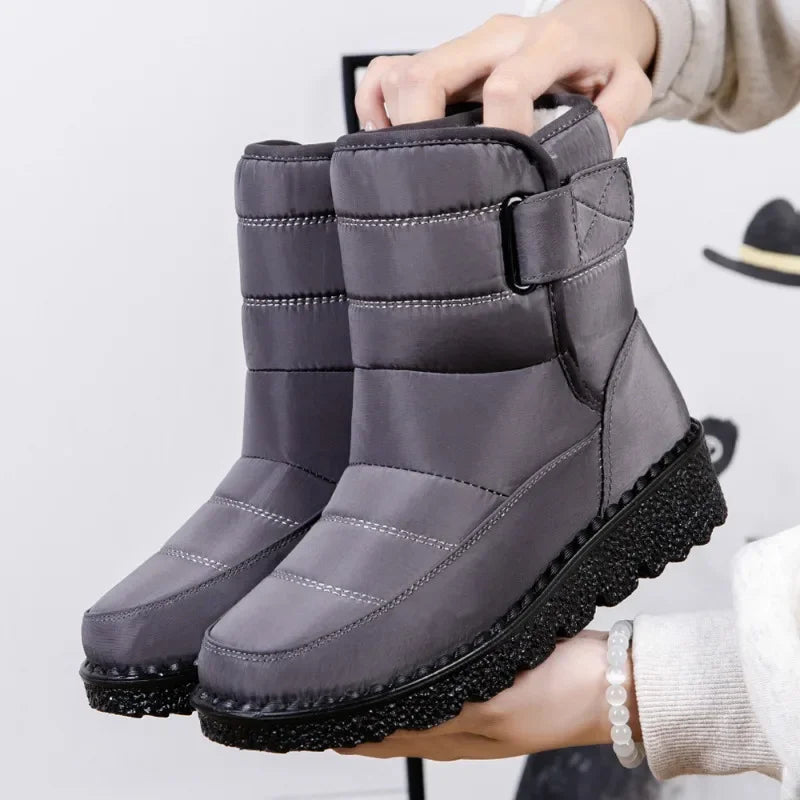 Botas De Mujer antideslizantes impermeables Botas De nieve De invierno zapatos De plataforma para Mujer Botas De tobillo cálidas zapatos acolchados De algodón Botas De Mujer