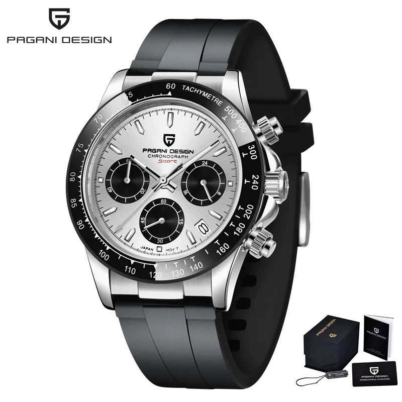 PAGANI Design Chronograph Quartz Watches Sports Sapphire Stainless Steel Waterproof watch for Men Reloj Hombre PD166