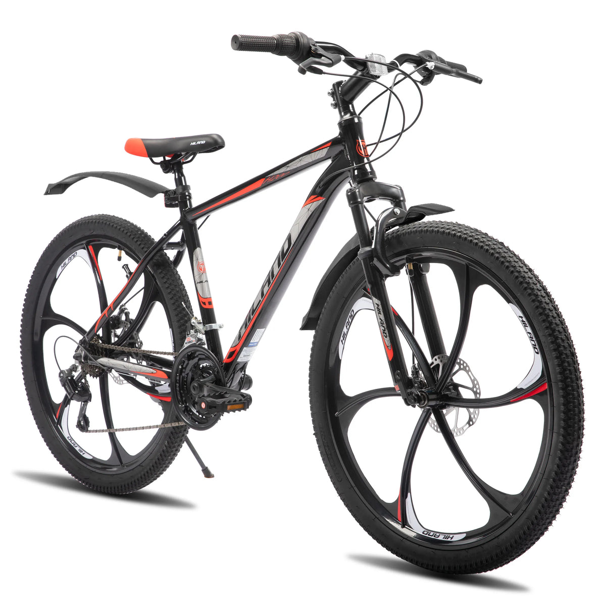 Bicicleta de montaña HILAND de 6 radios, transmisión de 18 velocidades, cuadro de aluminio, ruedas de 26 pulgadas, bicicleta con freno de disco para hombre y mujer, MTB para hombre