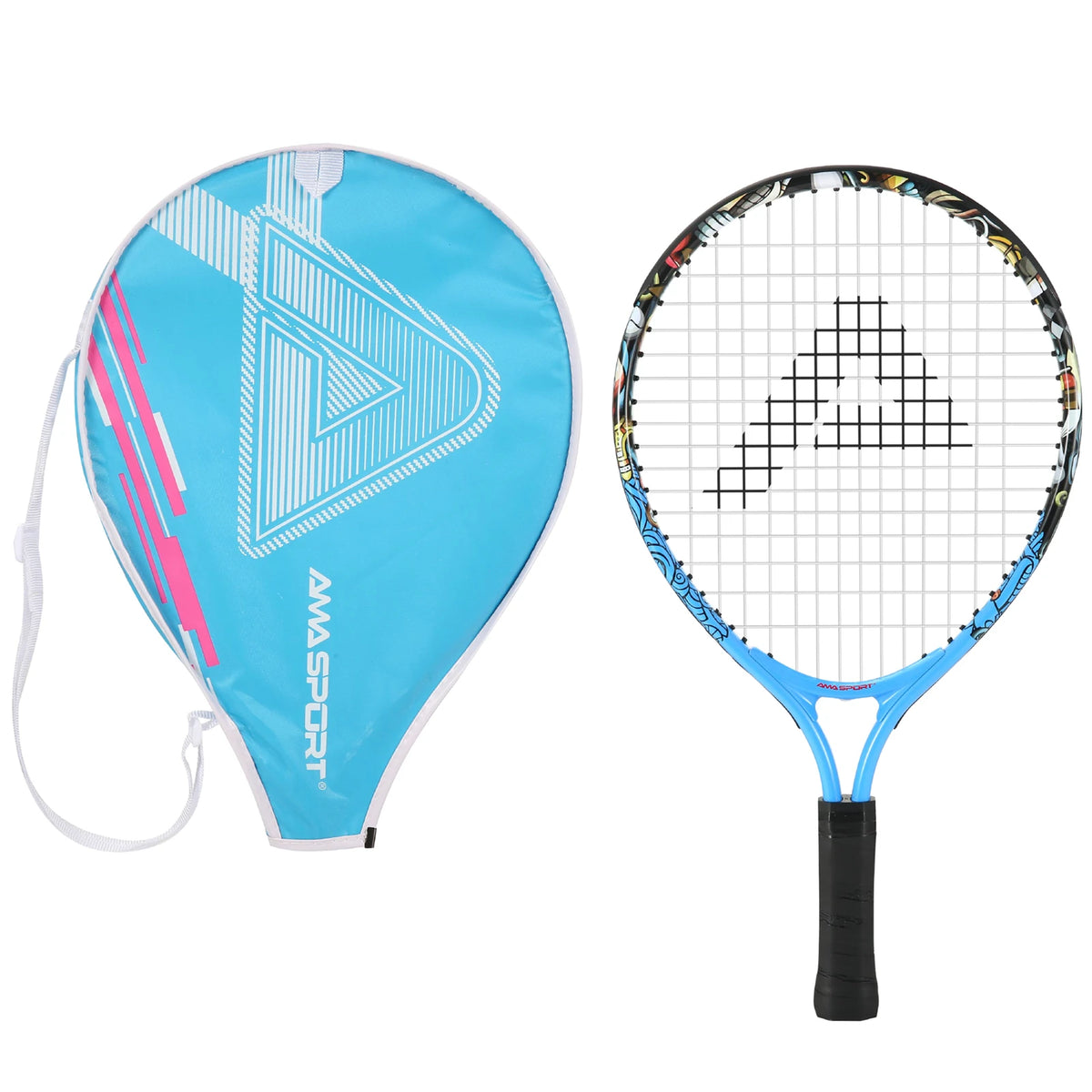 Raquetas de tenis AMASPORT para niños pequeños de 17 pulgadas con bolsa de cubierta para raqueta de tenis para niñas y niños