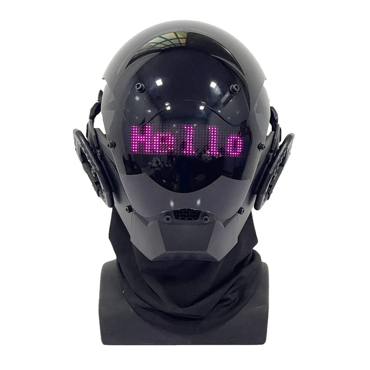 Máscara Cyberpunk LED, Máscara para Juegos de Rol, Control por Aplicación, Casco Programable, Decoración para Juegos de Rol, Disfraz para Fiestas
