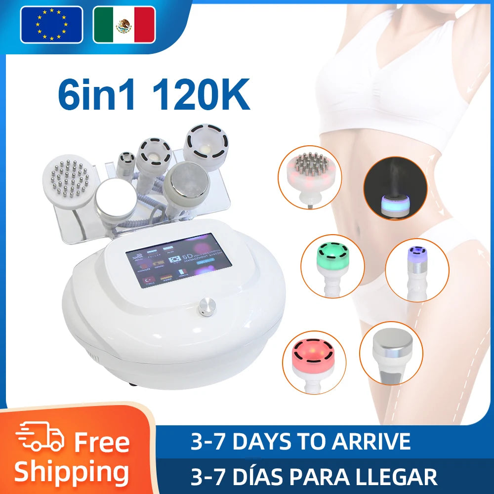 Máquina de cavitación 120K, masaje con vacío, modelado corporal, lifting facial, anticelulítico, vibración con calor, dispositivo de belleza.