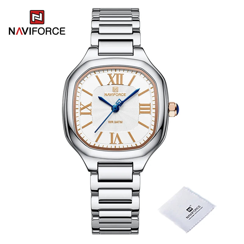 Relojes de pulsera NAVIFORCE de lujo, casuales y versátiles, estilo minimalista para mujer, resistentes al agua y a los golpes, relojes de cuarzo para dama, brazaletes femeninos