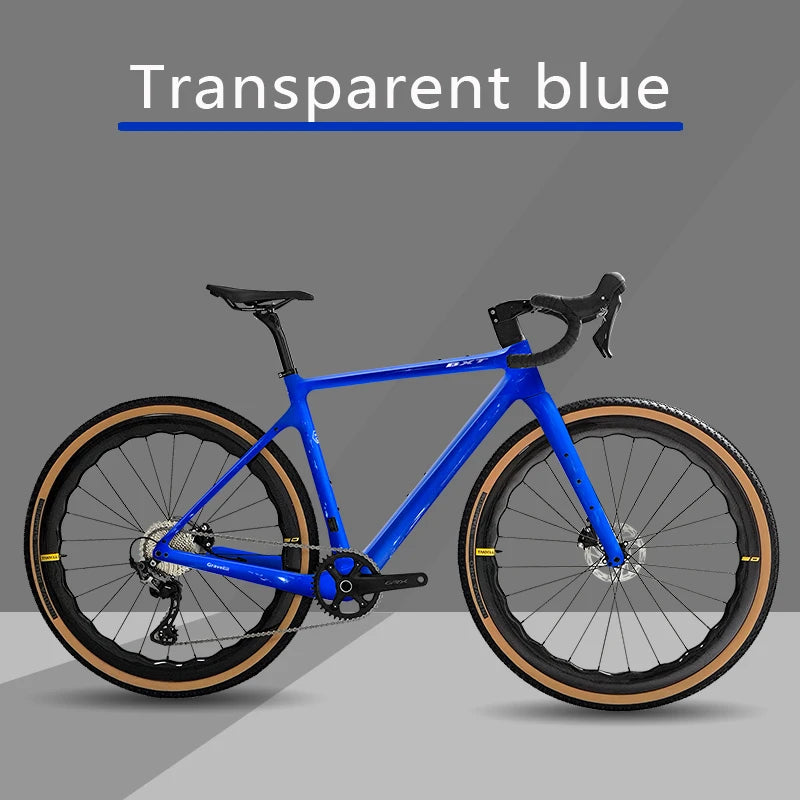 Bicicleta de gravel BXT 700C de fibra de carbono, 11 velocidades GRX-600, ruedas de carbono, manillar de carbono, bicicleta de carretera de gravel completa