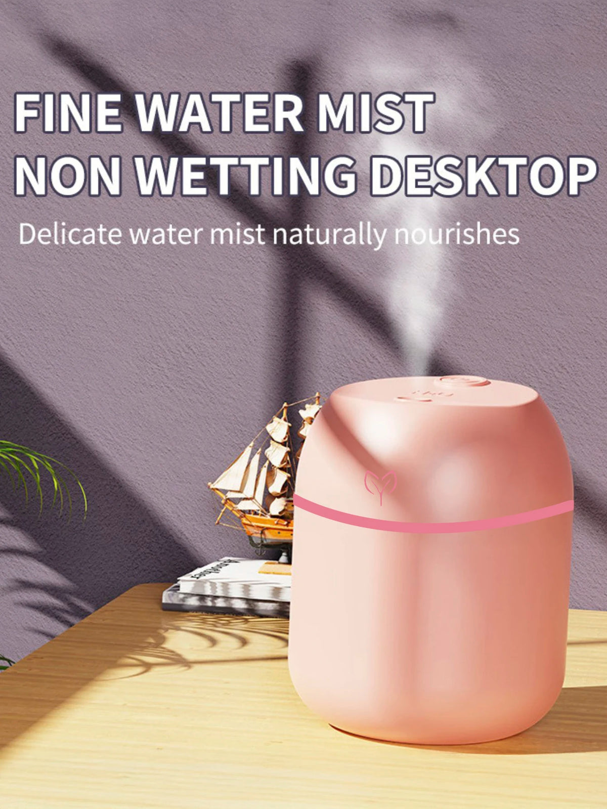 Mini humidificador de aire USB de 220ML, difusor de aceites esenciales para el hogar y el coche, difusor ultrasónico silencioso con lámpara LED de colores.