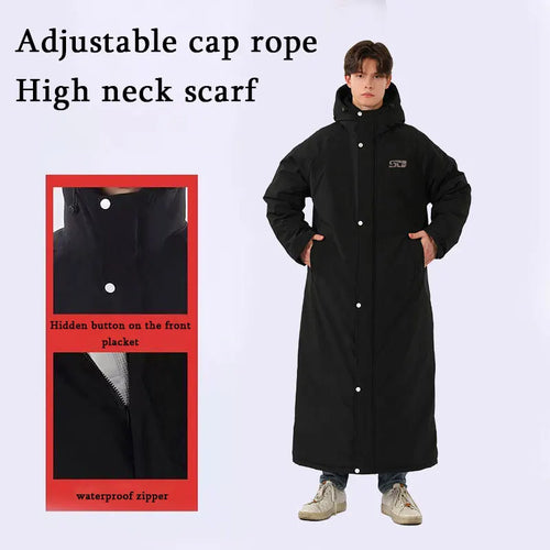 Traje de esquí impermeable a prueba de viento para invierno, mono de lana gruesa para hombres y mujeres, traje de motociclismo resistente al frío