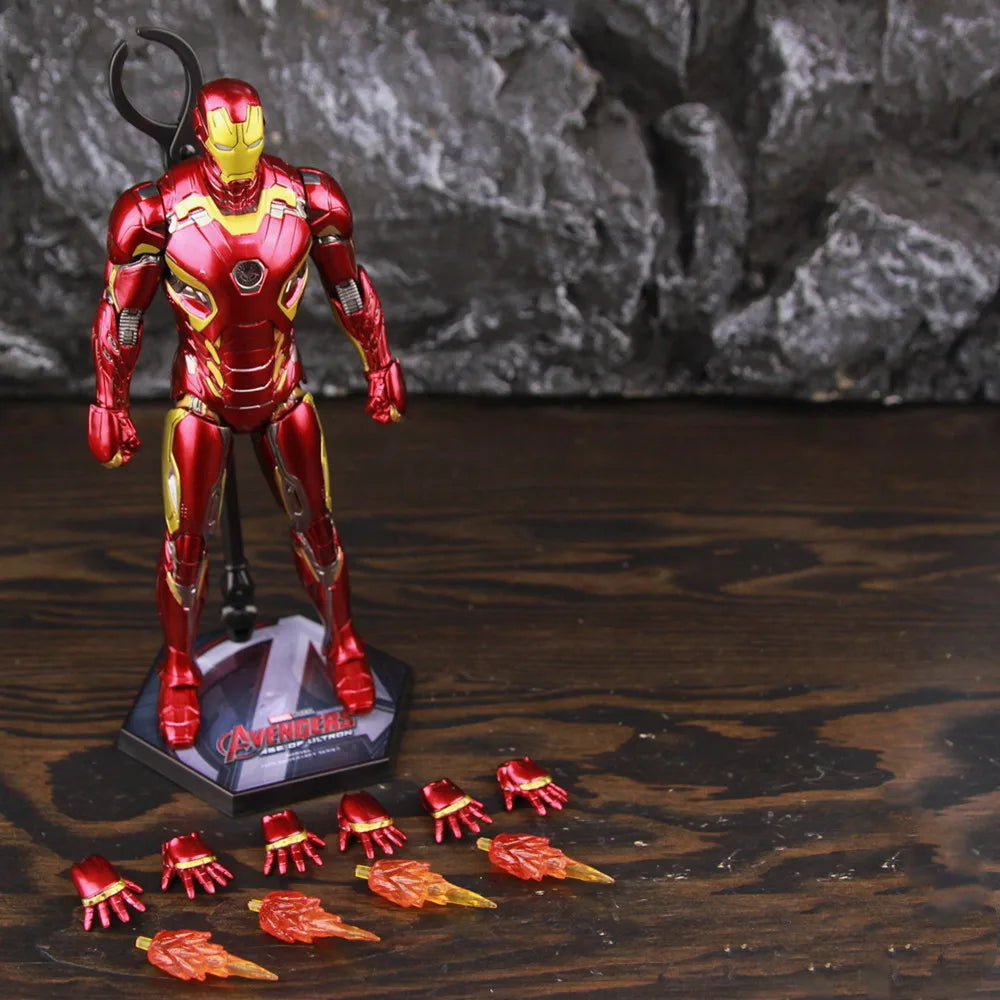 ZD Toys Marvel Iron Man MK46 MK45 MK1 MK2 MK3 MK4 MK5 MK6 MK7 MK33 MK17 7 "Figura de acción de película Iron Mark 1 2 3 4 5 6 7 Leyendas