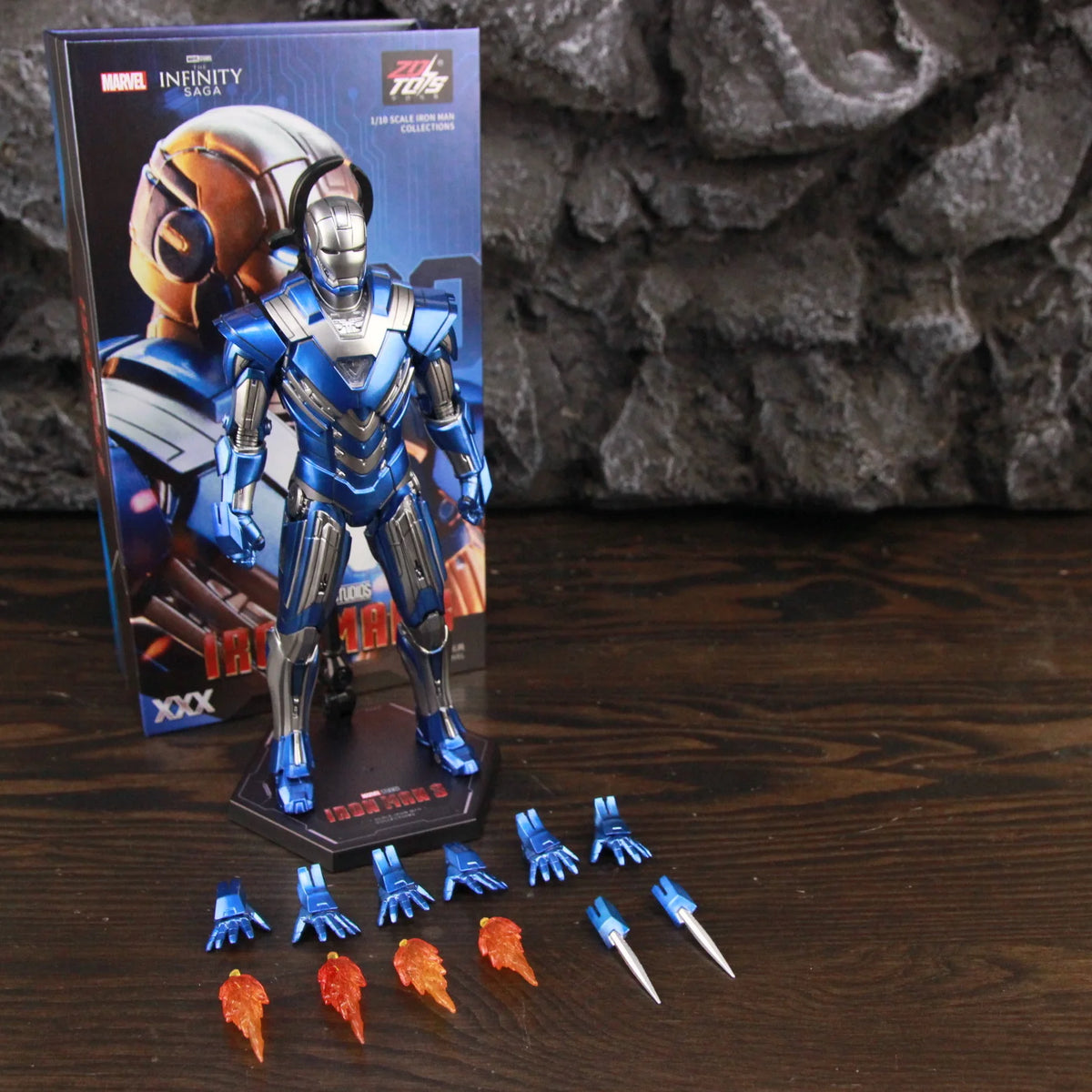 ZD Toys Marvel Iron Man MK46 MK45 MK1 MK2 MK3 MK4 MK5 MK6 MK7 MK33 MK17 7 "Figura de acción de película Iron Mark 1 2 3 4 5 6 7 Leyendas