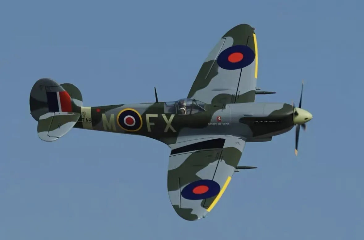 Modelo Xfly RC Spitfire Fighter, Avión Eléctrico de Ala Fija con Envergadura de 1200 mm, Modelo Ensamblado para Aficionados Adultos