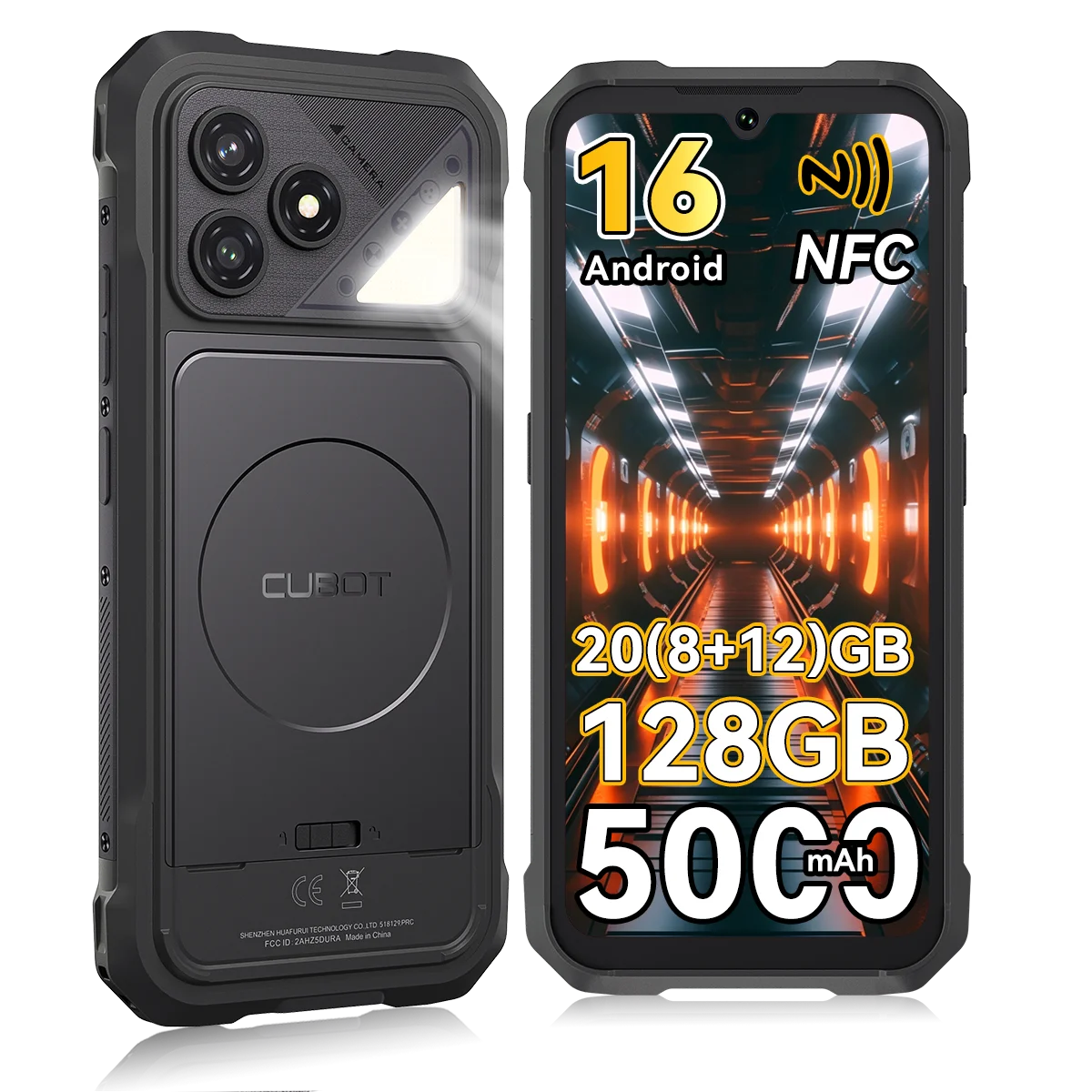 [Shipping From France] Cubot KingKong Dura Rugged Smartphone, 5000mAh Removable Battery * 2, Android 16, 20 (8+12)GB RAM+ 128GB ROM/32(12+20)GB RAM +256GB ROM, 6.88-Inch 120Hz Screen, NFC, Face ID +Fingerprint Unlock