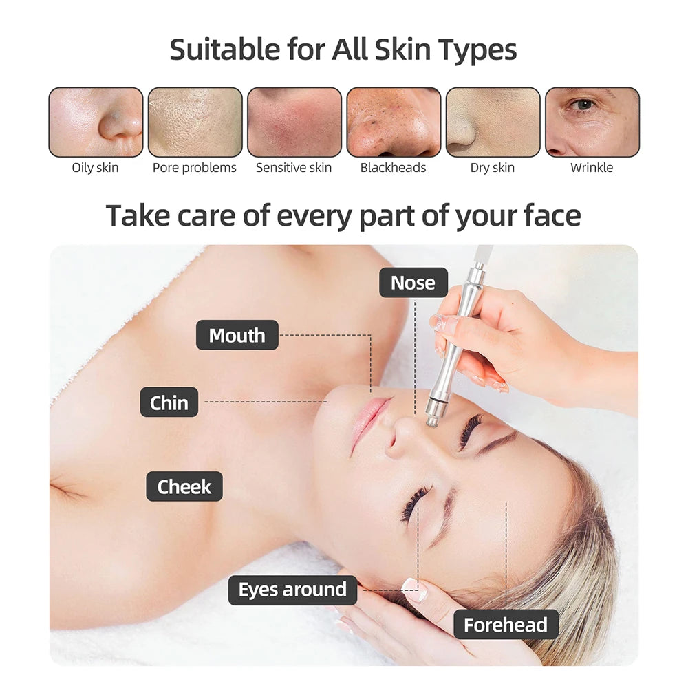 Máquina de microdermoabrasión con diamantes 3 en 1, con función de exfoliación facial mediante pulverización, limpieza profunda de los poros, eliminación de puntos negros y dispositivo de belleza para el cuidado de la p