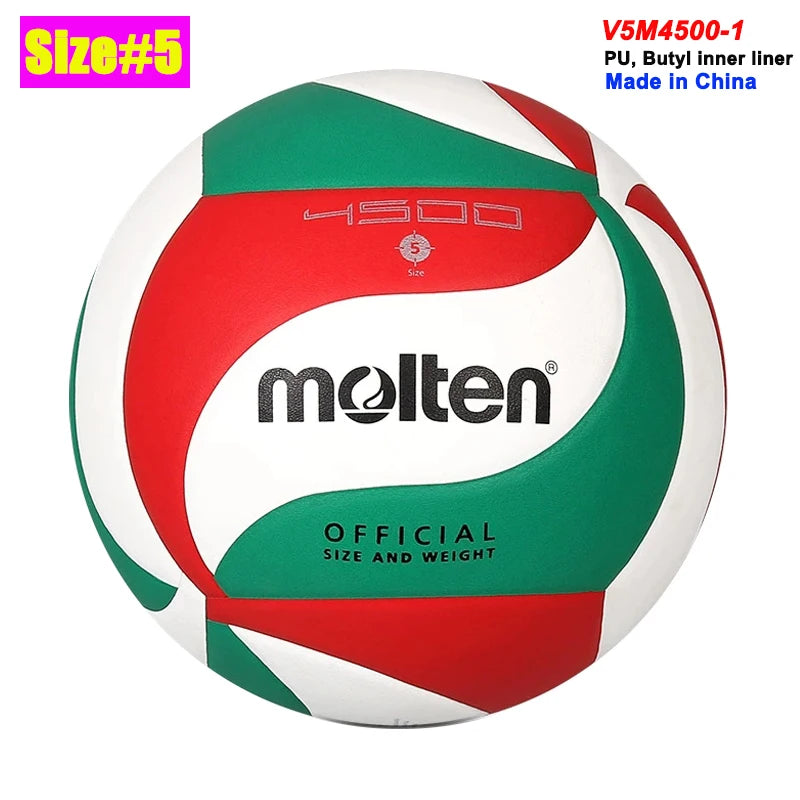 Balón de Voleibol Molten Original, Tamaño Estándar 5, Tamaño 4, PU de Alta Calidad  Balones de Voleibol para Entrenamiento en Interiores y Exteriores