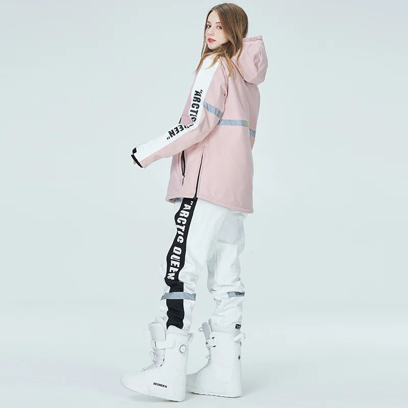 Traje de esquí para mujer, mono de esquí para deportes al aire libre, chaqueta de Snowboard para hombre, traje de salto cálido, ropa de invierno impermeable, monos, abrigo con capucha