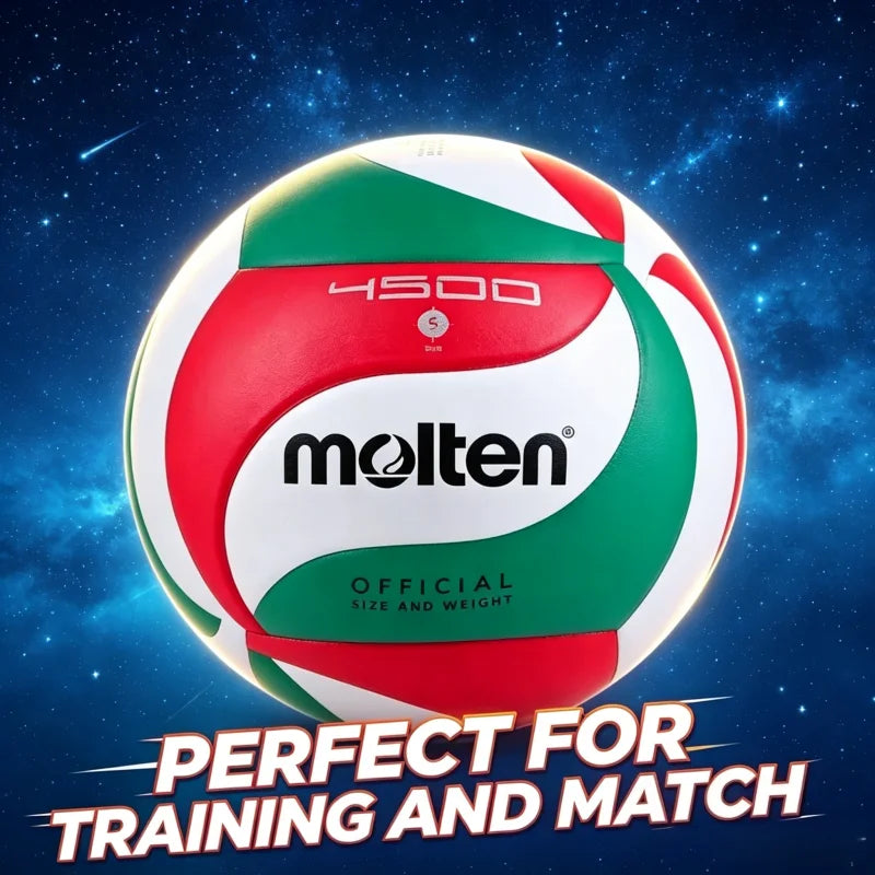 Balón de Voleibol Molten 4500/5000, Tamaño Estándar 5, PU, Oficial para Competición y Entrenamiento, para Uso en Interiores y Exteriores