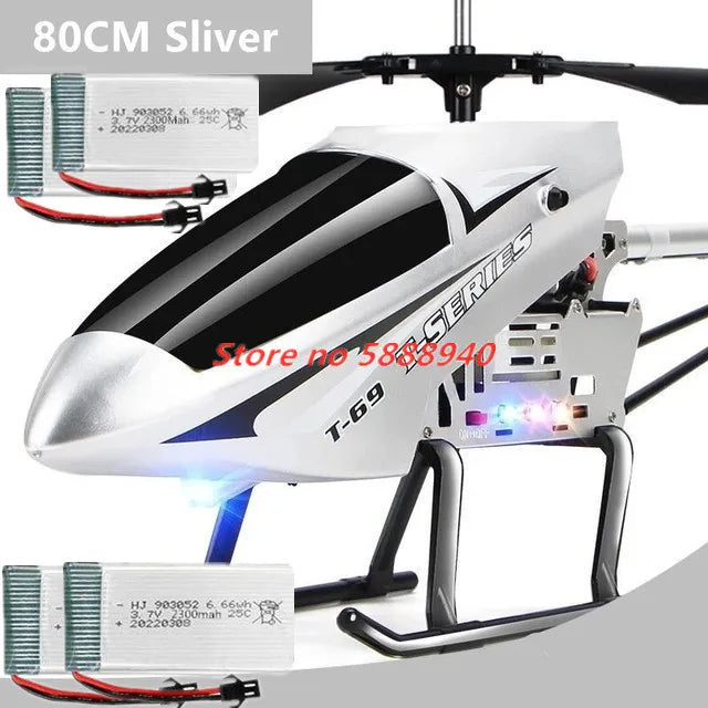 Helicóptero RC de Aleación Actualizado, 2.4G, 150M, 85CM, Gran Tamaño, Resistente a Caídas, con Luces LED, Control Remoto, Regalos