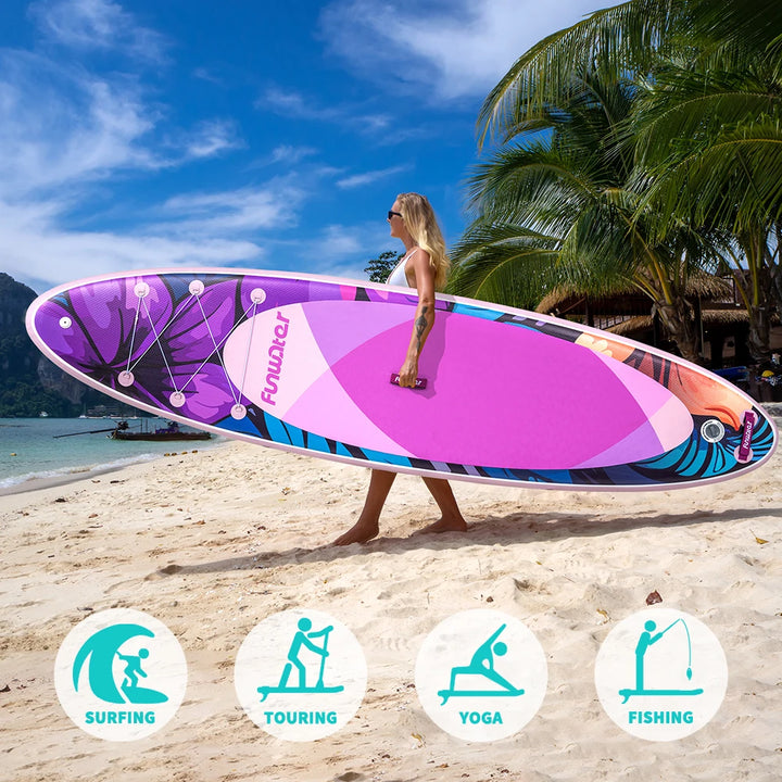 Tabla de Paddle Surf Inflable FunWater, Tabla SUP Antideslizante de 320–385 cm, Tabla de Paddle Surf Portátil Inflable para Surf, Turismo, Pesca, Yoga y Deportes Acuáticos