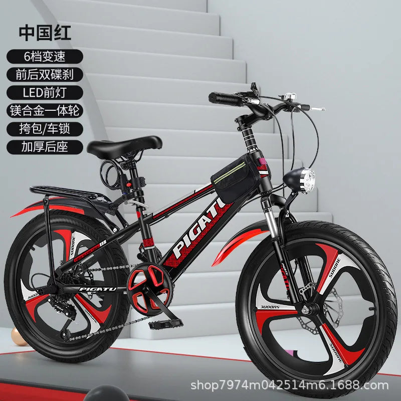 Bicicleta de montaña infantil de 24 pulgadas con velocidades variables para niños y adolescentes de 6 a 12 años, para ciclismo deportivo al aire libre y todoterreno