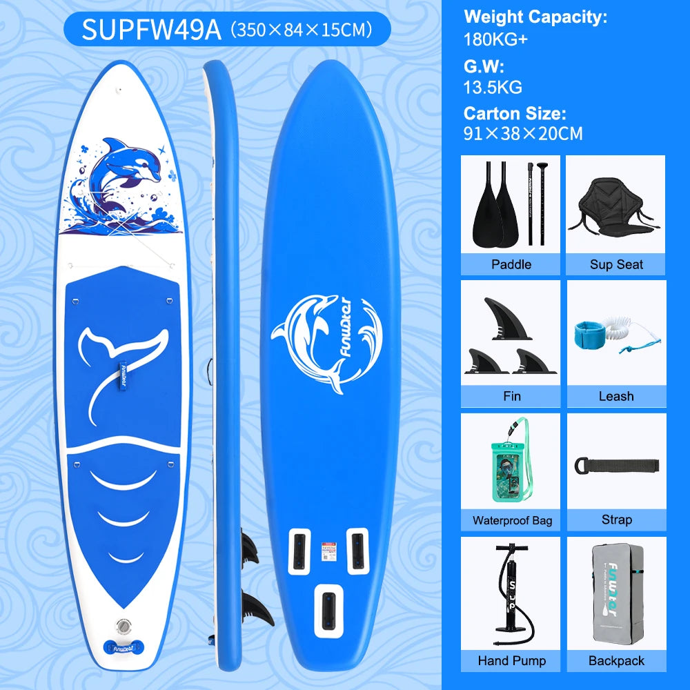 Tabla de Paddle Surf Inflable FunWater, Tabla de Remo, Tabla de Surf, Tabla SUP, 320-385CM, Tabla de Remo Antideslizante para Deportes Acuáticos