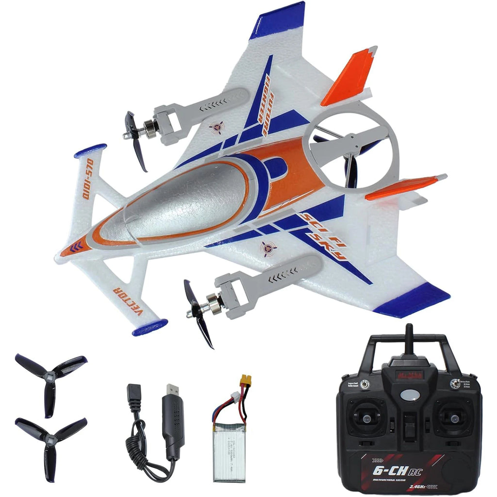 Avión QIDI570 RC, Avión de Control remoto de 8 canales con Motor sin escobillas, avión Vector de 3 ejes, modelo planeador 3D/6G RC, juguete para niños