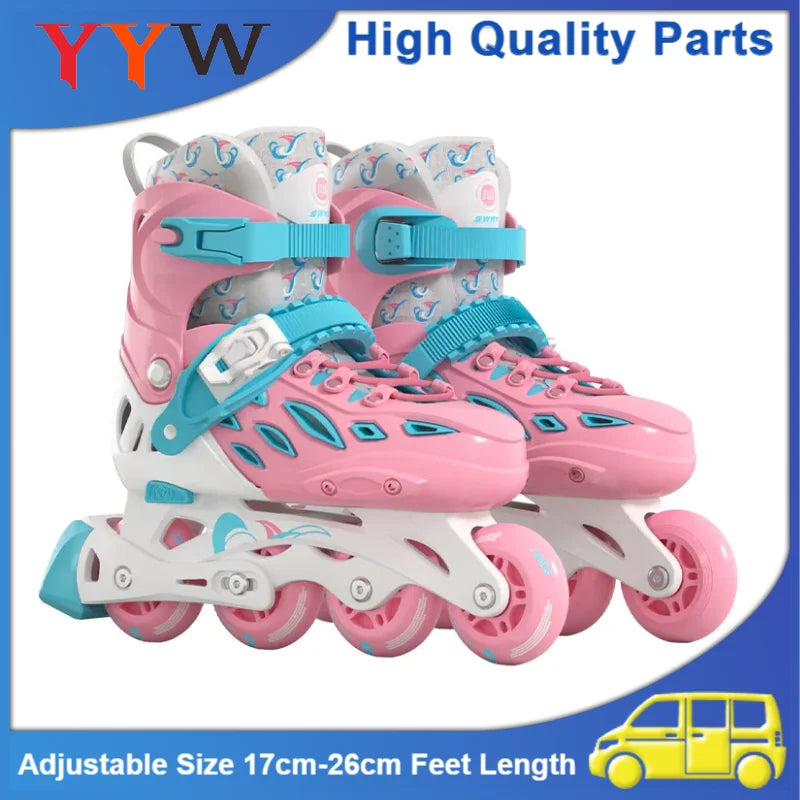 Patines en línea de tamaño ajustable, zapatillas intermitentes para niños y niñas, patines de 4 ruedas para mujeres y hombres, zapatillas de patinaje al aire libre