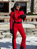 Mono de Esquí con Capucha de Piel Negra para Mujer, Ajustado, Impermeable, Cortavientos, Ropa de Esquí 2026, Mono de Nieve Deportivo Cálido para Mujer, Nuevo