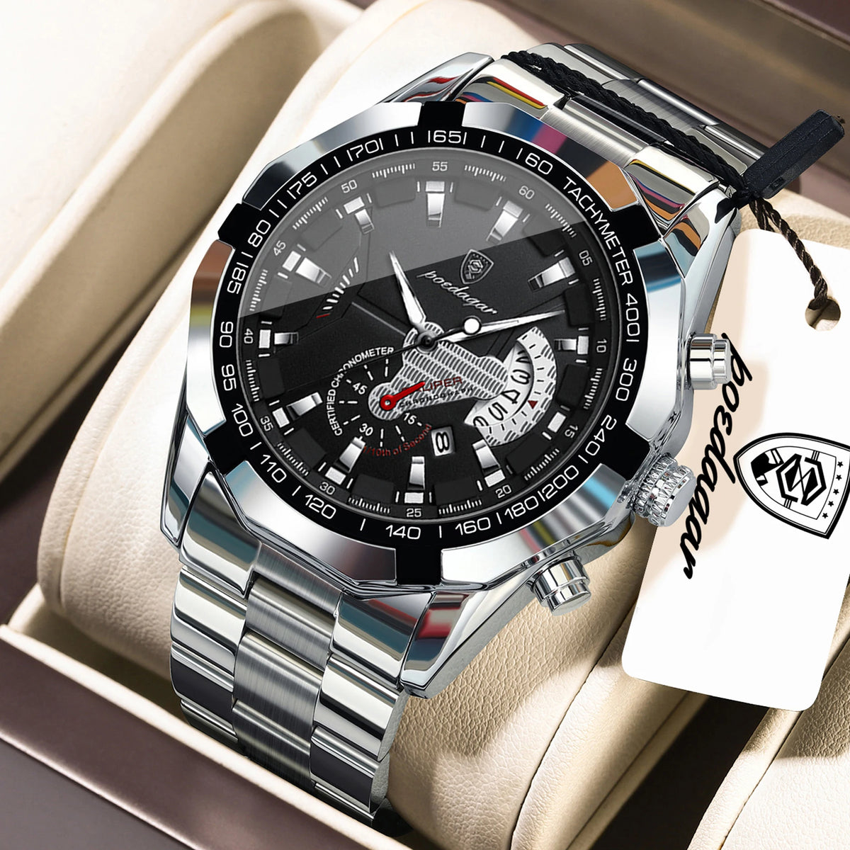 Reloj de pulsera para hombre POEDAGAR de alta calidad, resistente al agua, luminoso, con fecha, reloj juvenil para hombre, de cuarzo, de acero inoxidable, de moda
