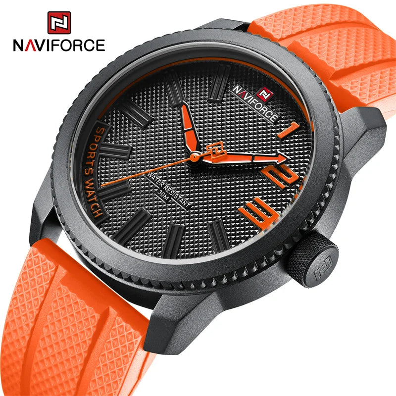 Reloj de cuarzo NAVIFORCE de lujo para hombre, correa de silicona, reloj militar, resistente al agua 30ATM, reloj de pulsera para hombre 2022