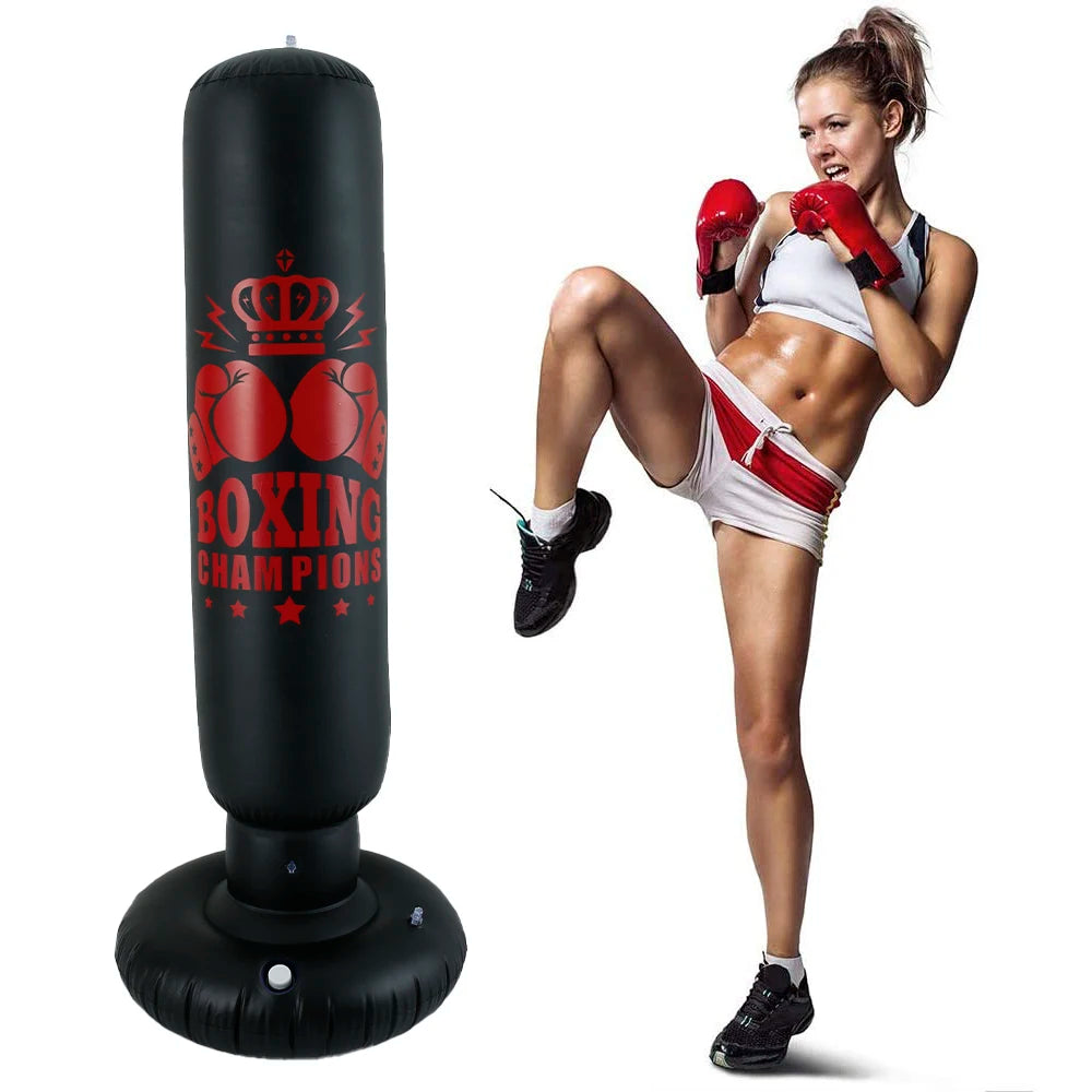 Bolsa de boxeo inflable para entrenamiento físico, columna de boxeo de PVC, juguete de columna de lucha para niños, bolsa de arena a presión para ejercicio y gimnasio