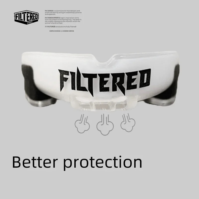 Protector bucal deportivo filtrado para adultos, Muay Thai, boxeo, dientes, Rugby, entrenamiento de lucha, protección, tirantes Mma, protector bucal de lucha