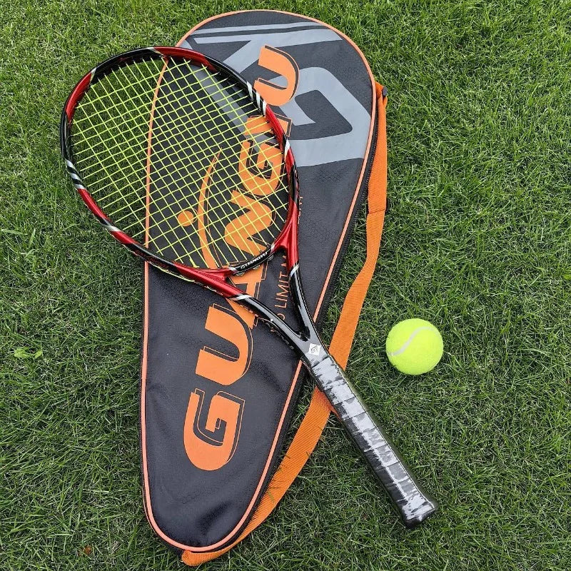 Raqueta de tenis profesional, fabricada íntegramente en fibra de carbono, para adultos, ligera, ideal para competiciones, portátil y resistente, equipo deportivo.