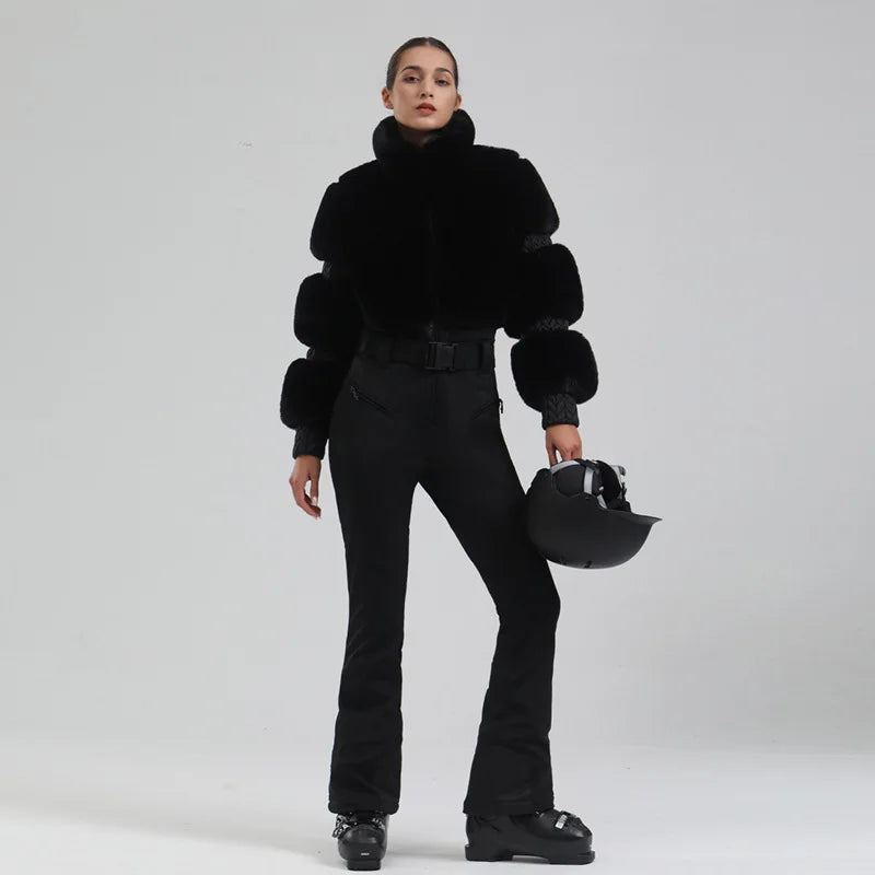 GSOU Snow Traje de esquí de una pieza para mujer, mono de snowboard, resistente al viento, muy cálido, ropa deportiva al aire libre, ropa de invierno, nuevo