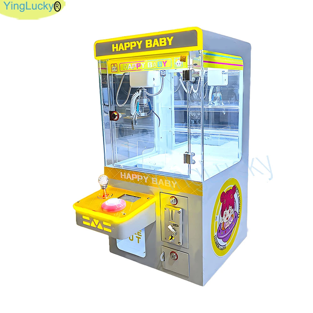 HAPPY Mini máquina de garra grúa de juguete para carnaval Arcade que funciona con monedas KTV Cinema LED 110V 220V, casa de marea