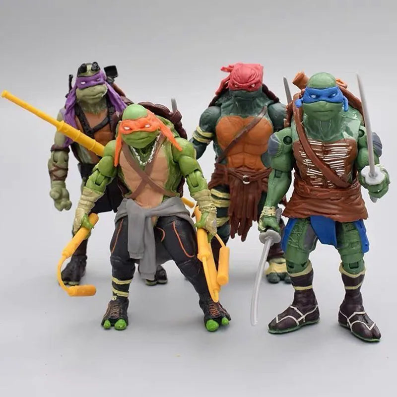 Set de 4 figuras de acción de las Tortugas Ninja, modelo de PVC, muñecos de colección, juguetes de regalo para niños