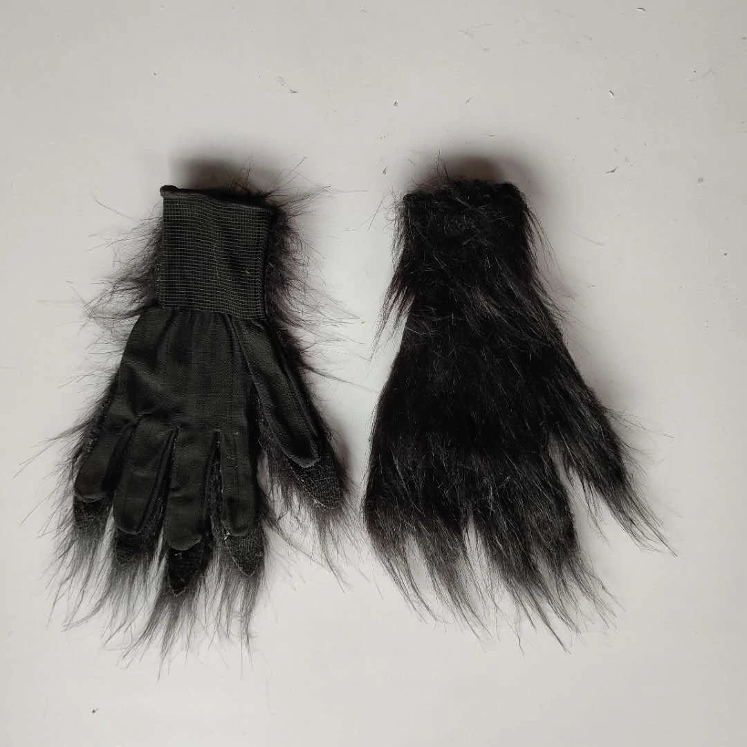 Máscara de látex con pelo de gato negro, casco aterrador, disfraz divertido de animal, capucha con pelo, accesorio para la cabeza, para adultos, para fiestas de Halloween