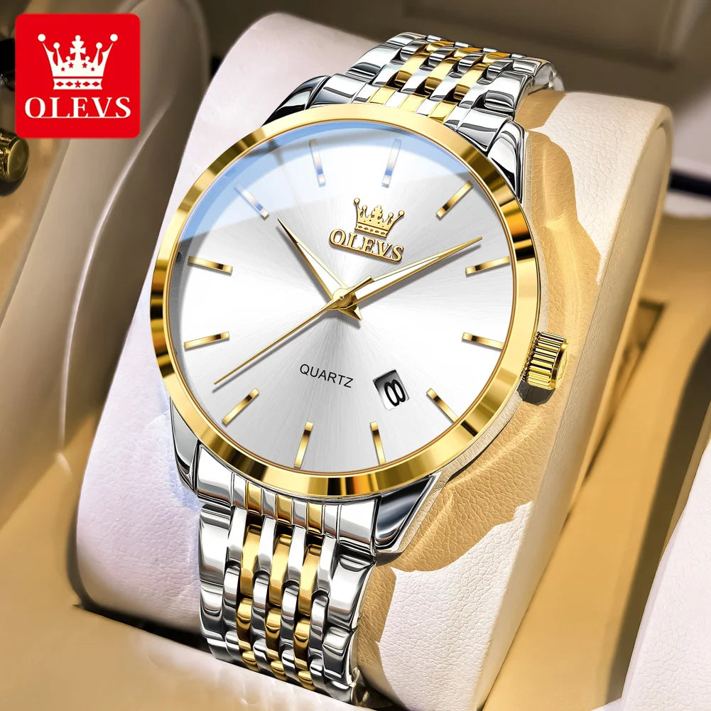 Reloj OLEVS para hombre 2907 original, casual, a la moda, deportivo, de cuarzo, resistente al agua, luminoso, con fecha automática, reloj para hombre, caja de regalo