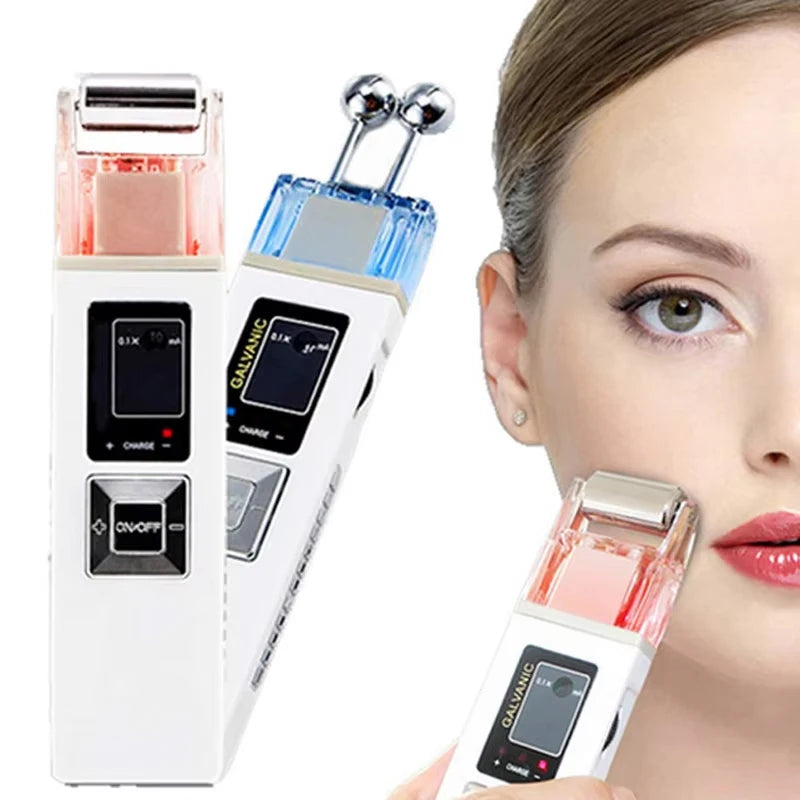 Máquina reafirmante de la piel con microcorriente galvánica inalámbrica, limpiador de la piel, herramientas de estiramiento de la piel, dispositivo de elevación Facial, rodillo de masaje