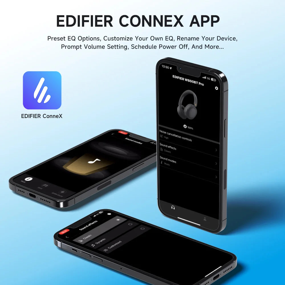 EDIFIER W800BT Pro Hybrid ANC Wireless Over-Ear Headphones Bluetooth 5.4 Hi-Res Audio 45H Playtime AI Noise Cancelling Foldable