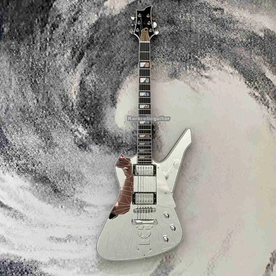 Guitarra eléctrica Paul Sliver personalizada, protector de púa espejado en forma de estrella, pastillas HH
